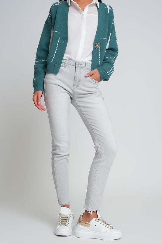 Q2 Jeans skinny grigi