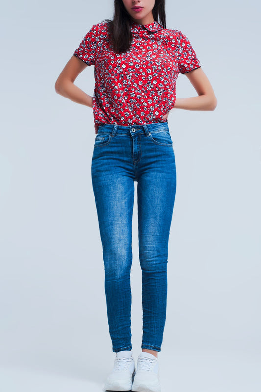 Q2 Jeans skinny Lavaggio Medio