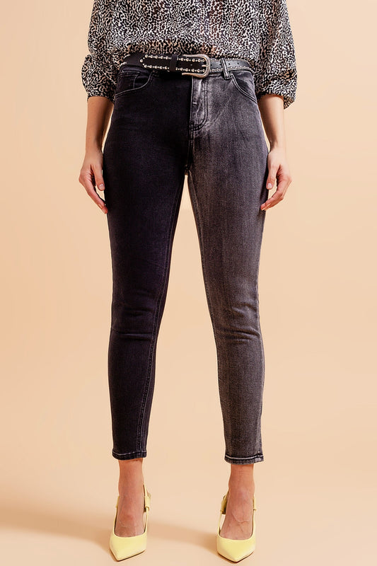 Q2 Jeans slim in color block