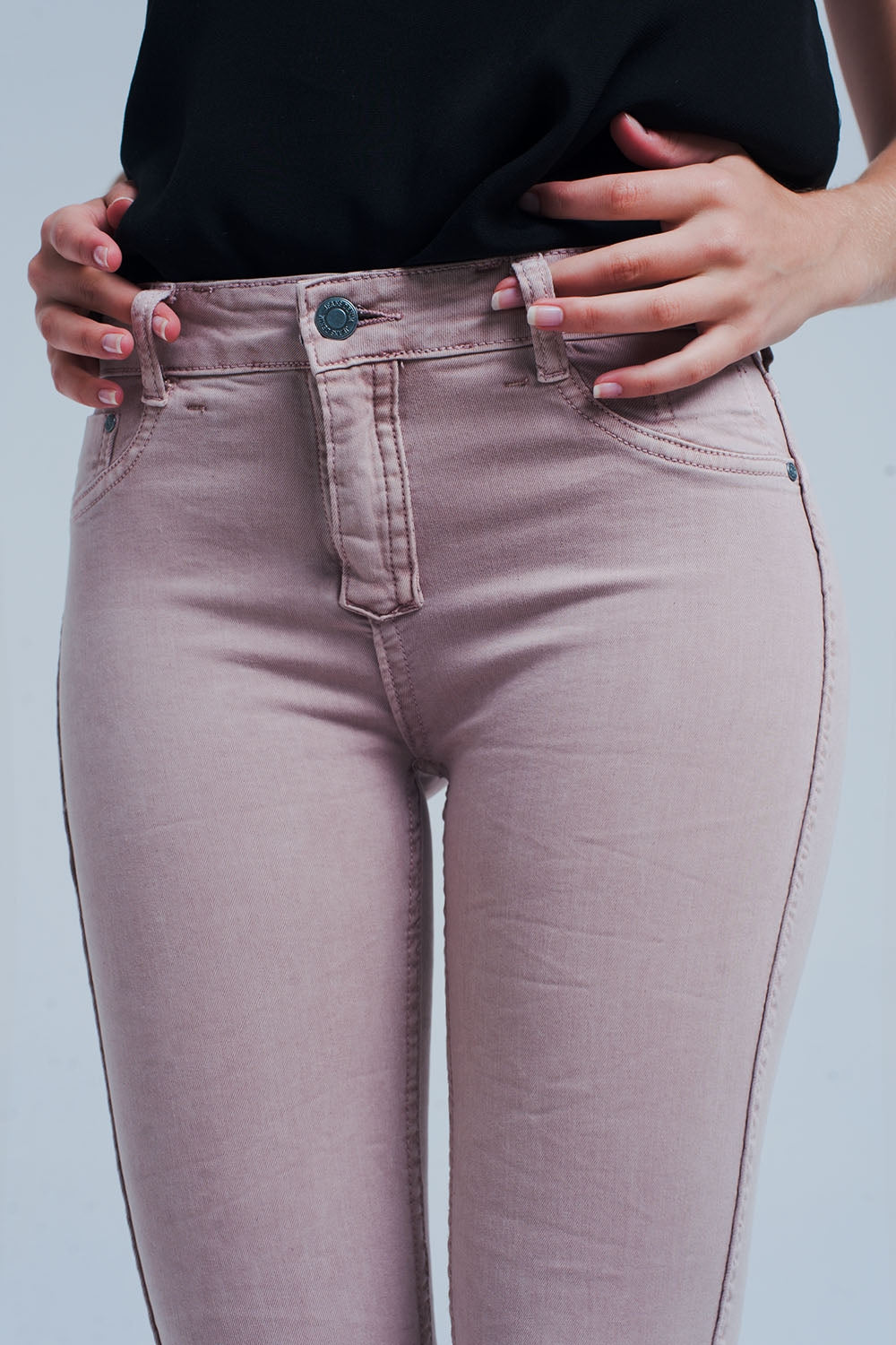 Jeans stampa serpente rosa reversibili