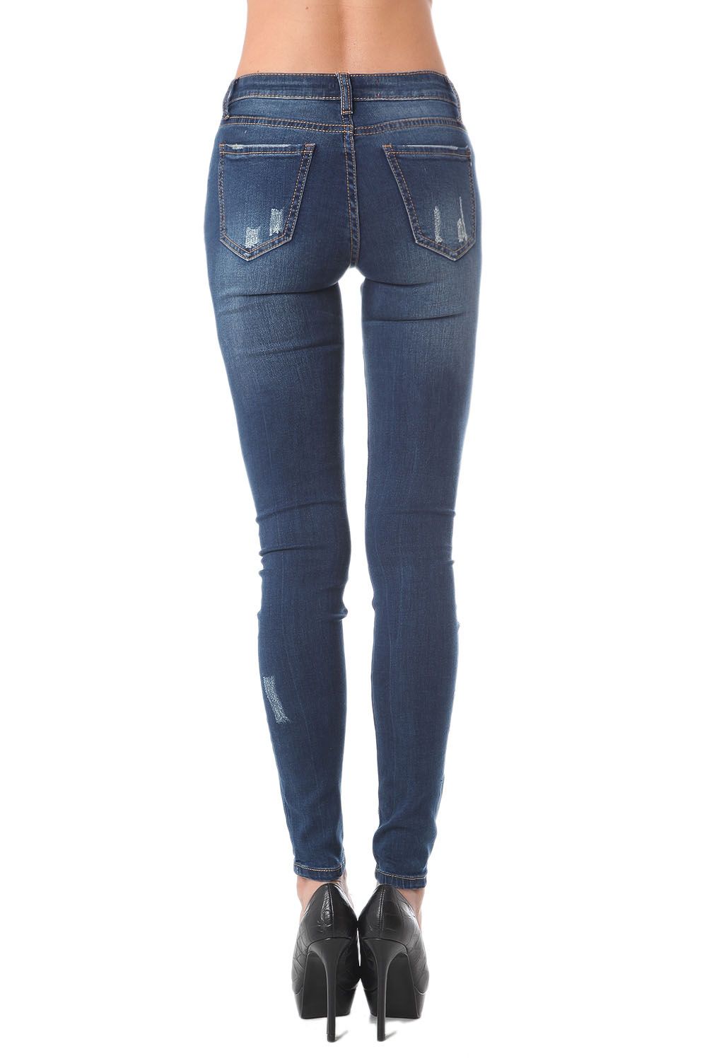 Jeans super slim con effetto strappati