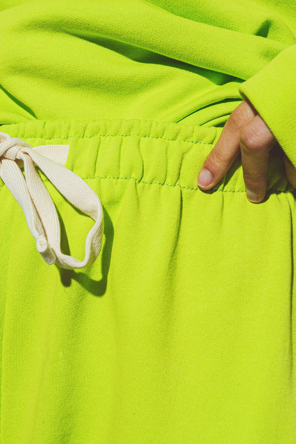 Jogger Oversize con Cravatta in Vita in Lime