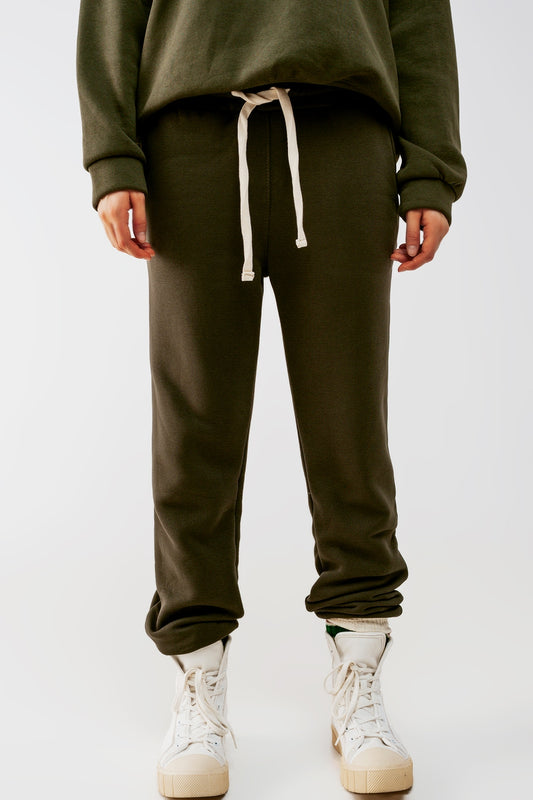 Q2 Joggers in cotone color cachi