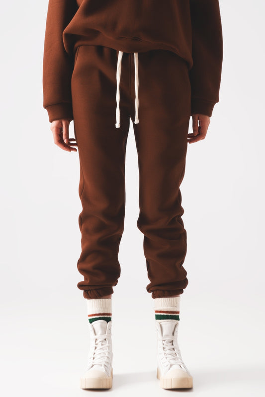 Q2 Joggers in cotone color marrone