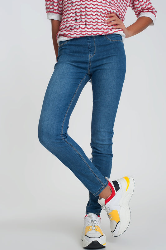 Q2 Leggings effetto jeans lavaggio scuro