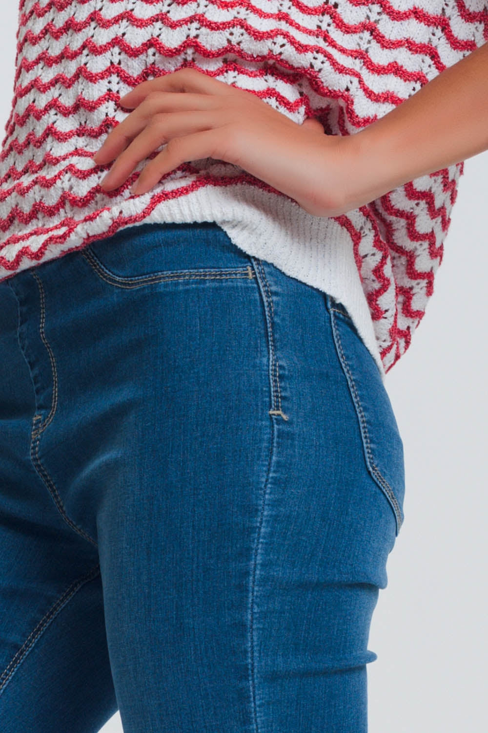 Leggings effetto jeans lavaggio scuro