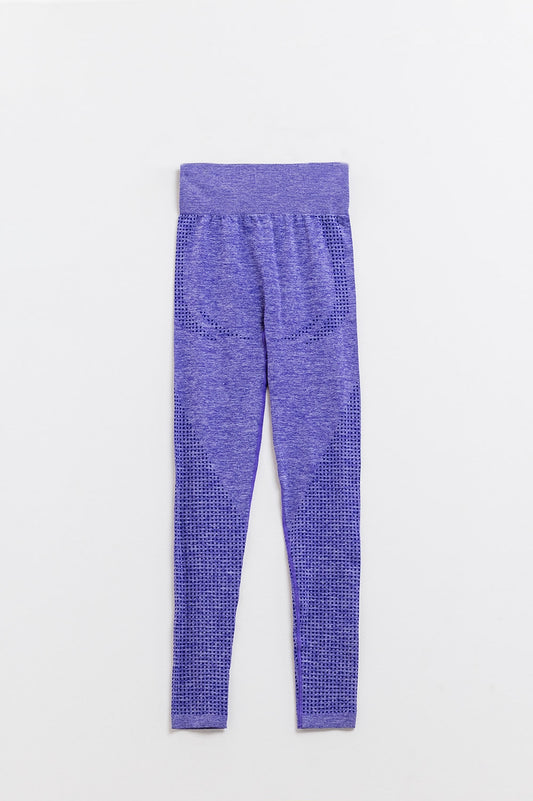 Q2 Leggings viola senza cuciture