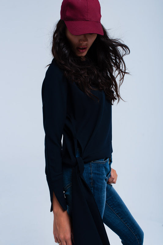Q2 Maglia a nodo navy