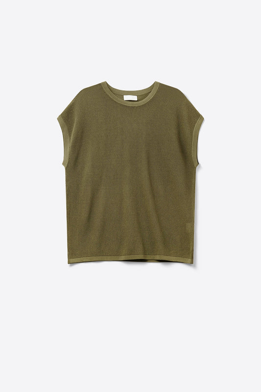 Q2 Maglia a rete in colore kaki