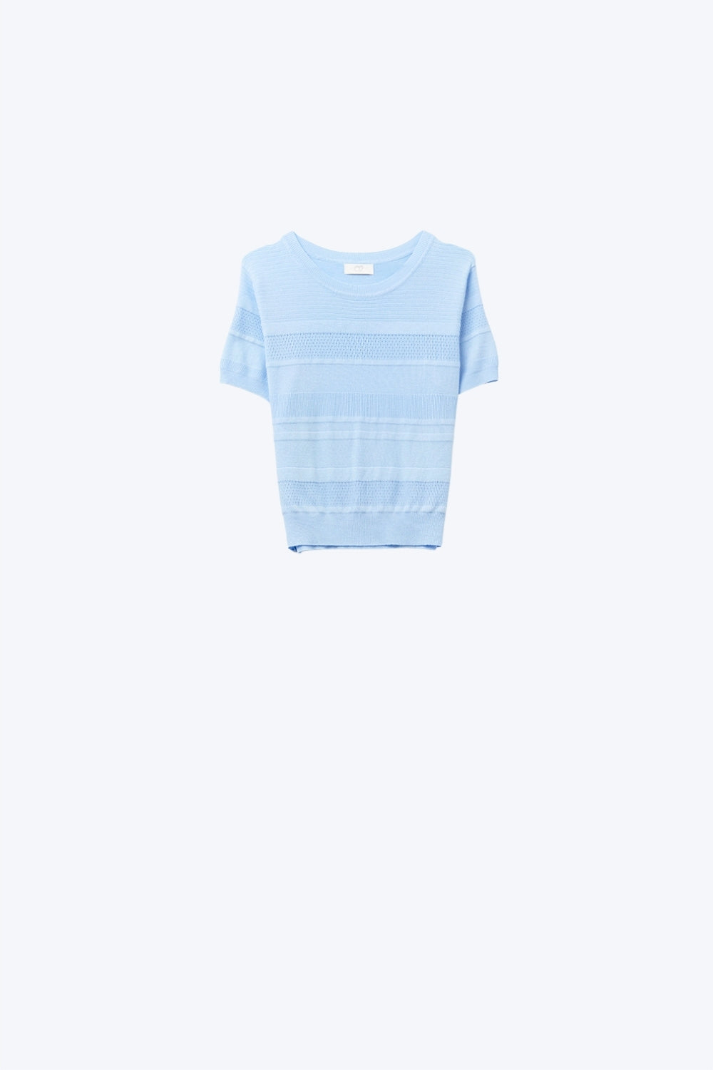 Q2 Maglia a righe testurizzate in blu