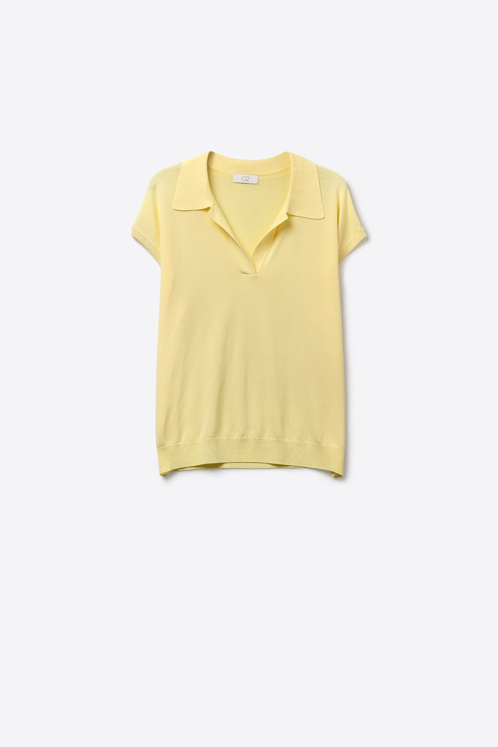Q2 Maglia Polo a Maniche Corte in Giallo