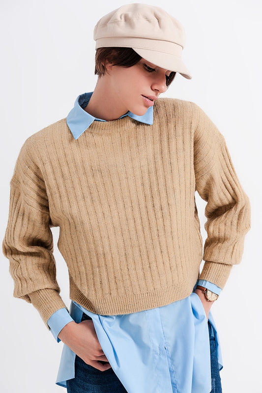 Q2 Maglione a coste a righe