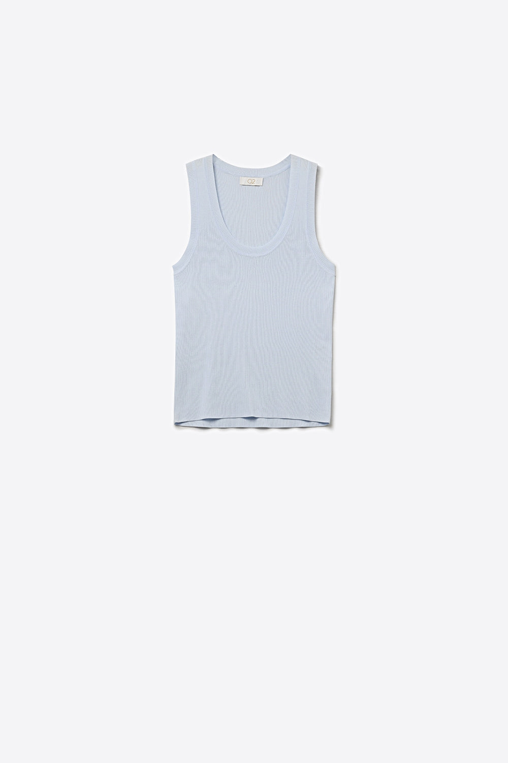 Q2 Maglione a maglia a coste azzurro chiaro