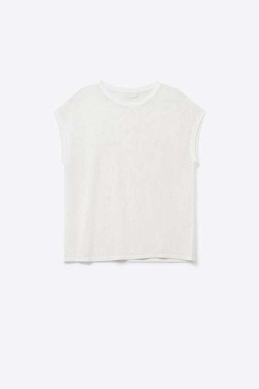 Q2 maglione a maglia a griglia di colore bianco