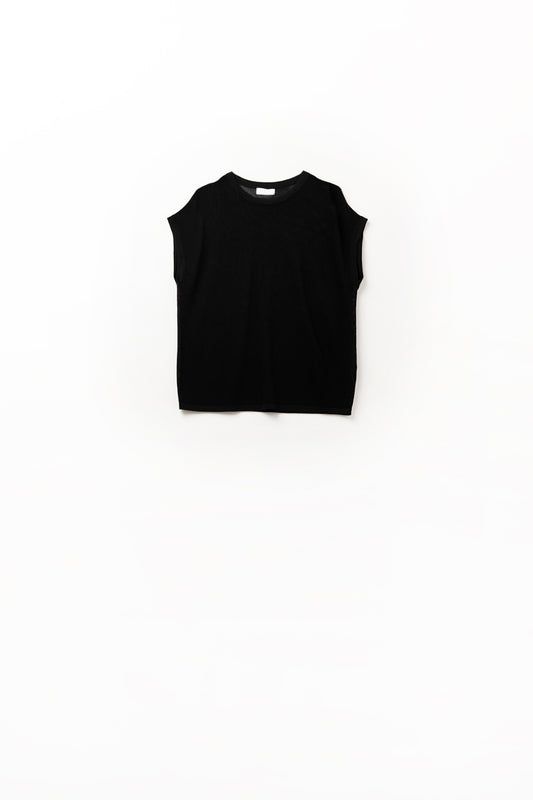 Q2 maglione a maglia a griglia di colore nero