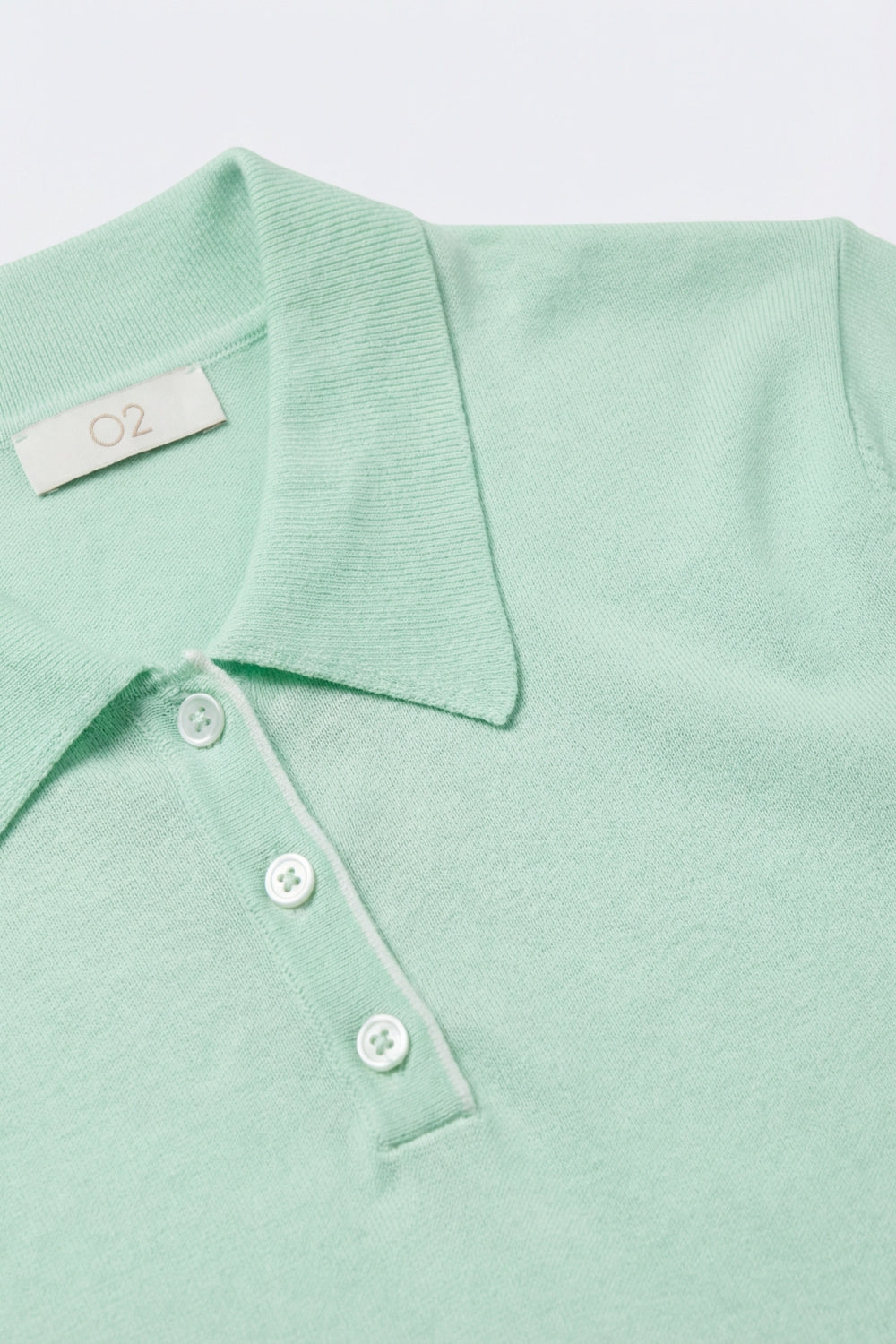 Maglione a maniche corte in maglia Polo verde menta