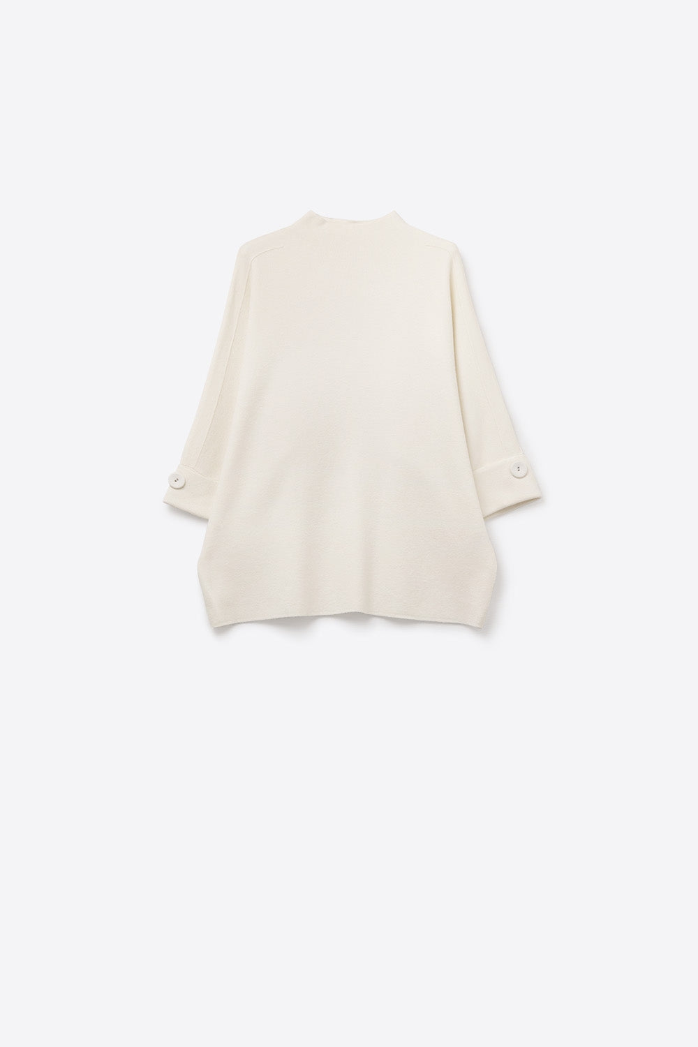 Q2 Maglione bianco lavorato a maglia con dettagli di bottoni