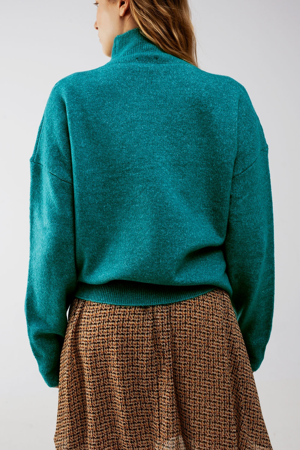 Maglione collo alto morbidissimo verde chiaro