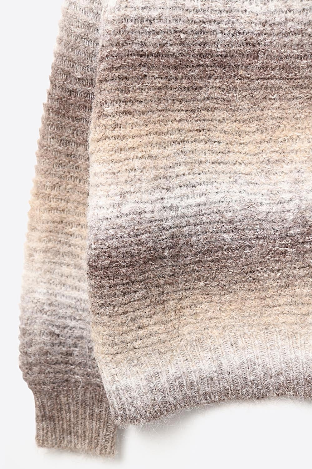 Maglione oversize a collo alto Comfy in marrone e beige
