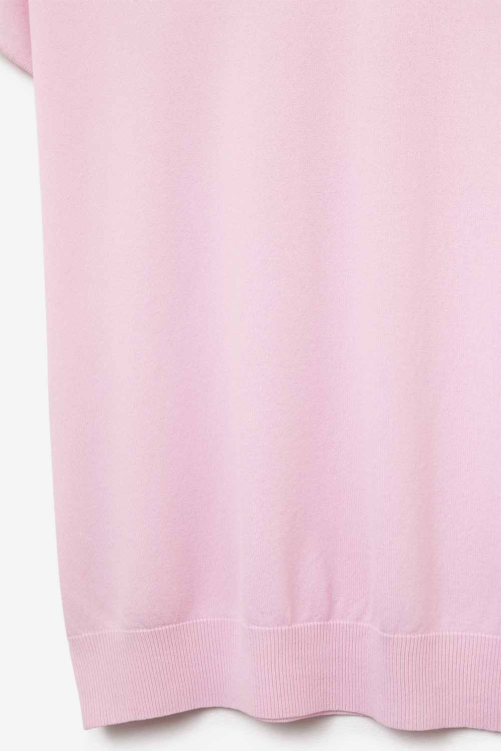 Maglione rilassato con scollo a barchetta rosa baby e maniche scese