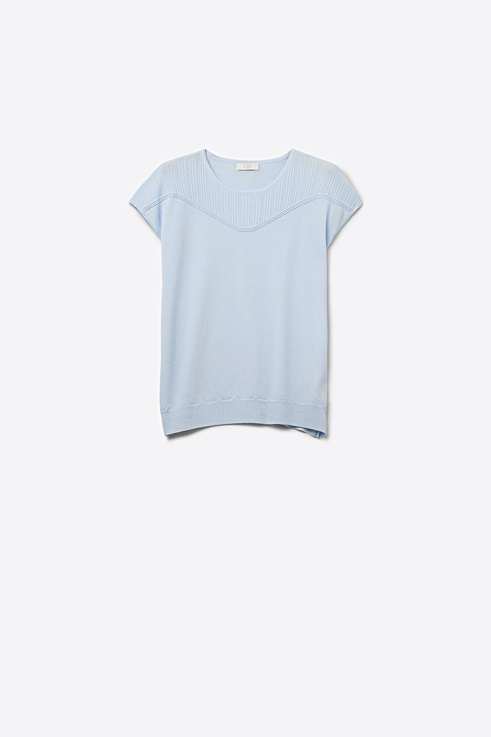 Q2 maglione senza maniche in maglia leggera con vestibilità rilassata in azzurro