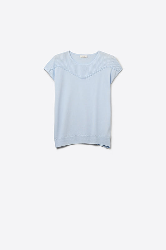 Q2 maglione senza maniche in maglia leggera con vestibilità rilassata in azzurro