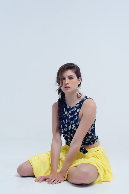 Q2 Maxi gonna gialla con tasche