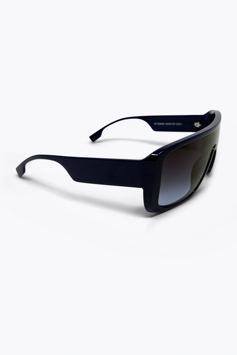 Occhiali da sole a mascherina con lenti sfumate e montatura quadrata oversize blu navy