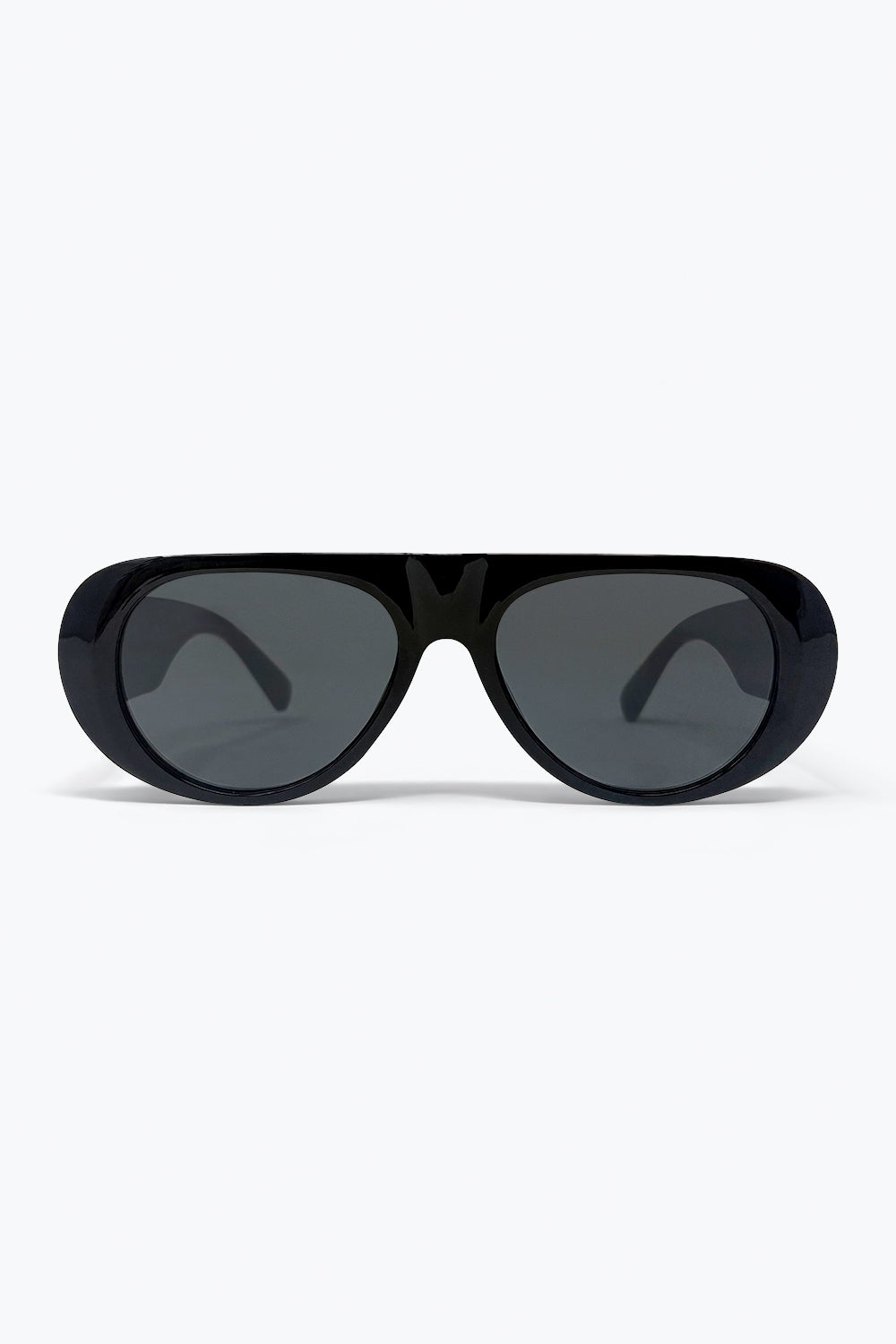 Q2 Occhiali da sole aviator oversize neri con lenti scure