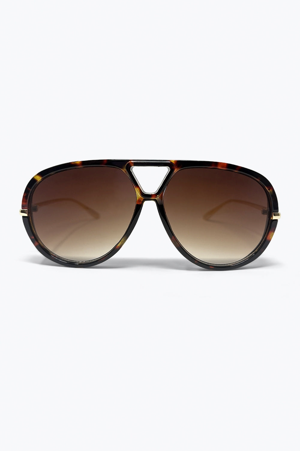 Q2 Occhiali da sole aviator tartarugati con lenti sfumate