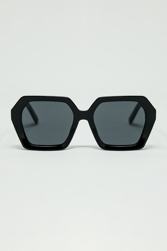 Q2 Occhiali da sole con montatura geometrica in nero