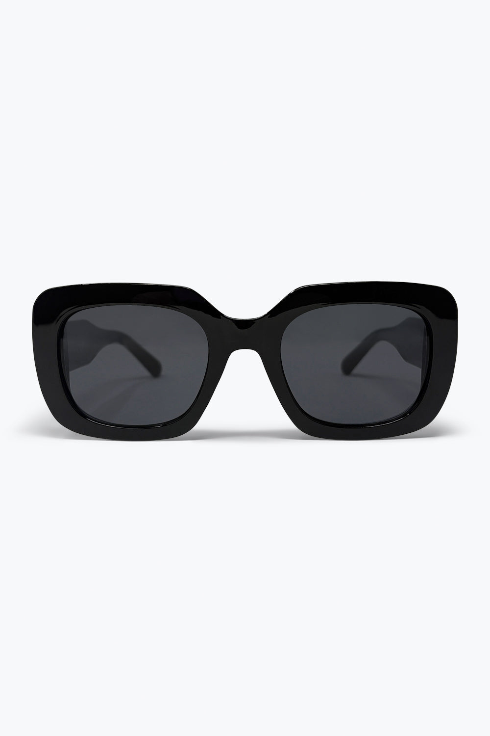 Q2 Occhiali da sole con montatura quadrata oversize in acetato nero lucido