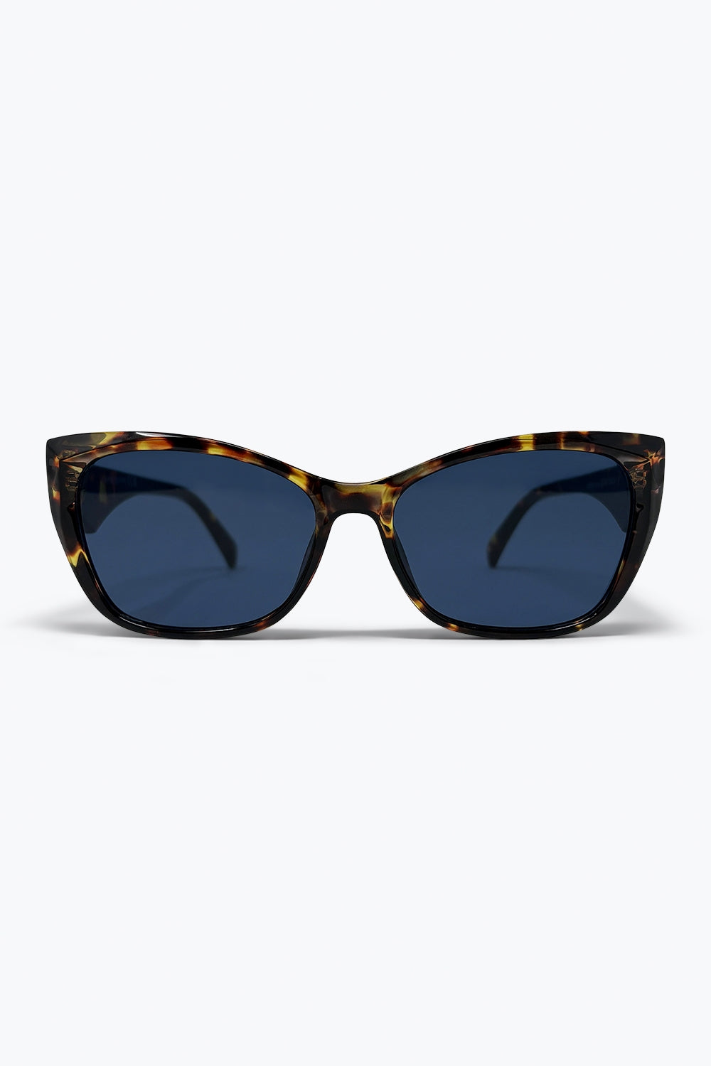 Q2 Occhiali da sole in acetato con lente blu e montatura multicolore a occhi di gatto