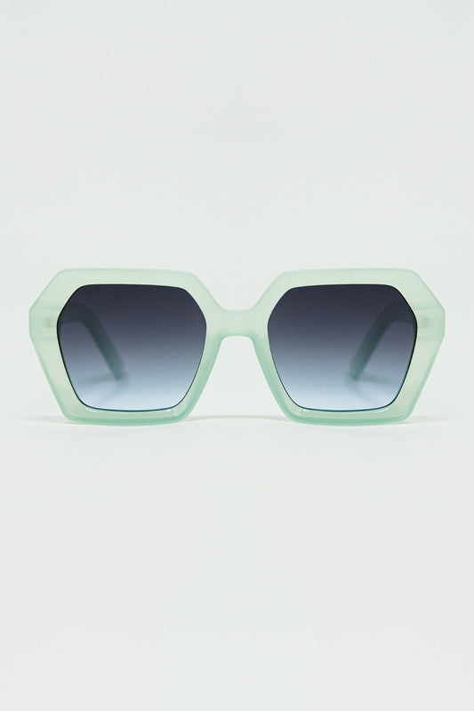 Q2 Occhiali da sole Mirage color verde acqua squadrati