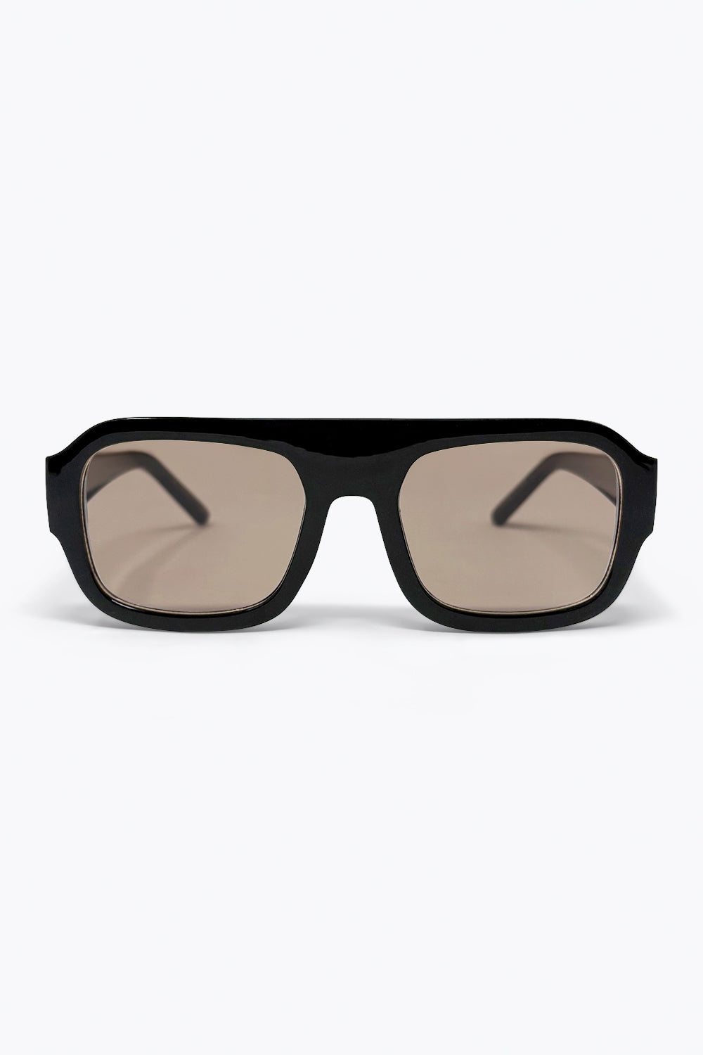 Q2 Occhiali da sole neri con montatura quadrata oversize