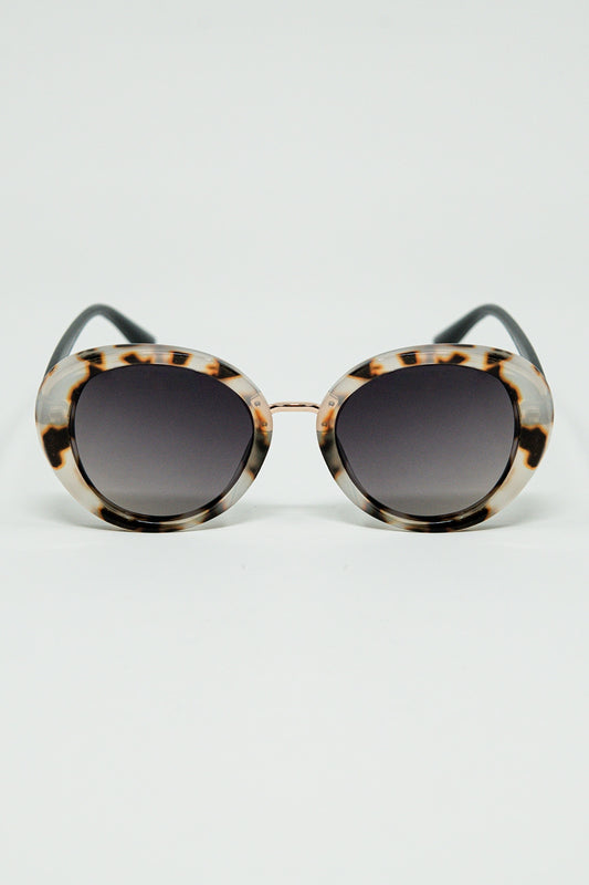 Q2 Occhiali da sole ovali beige Sunset Spot