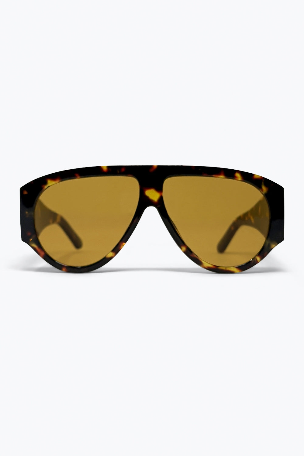 Q2 Occhiali da sole oversize a mascherina color tartaruga marrone