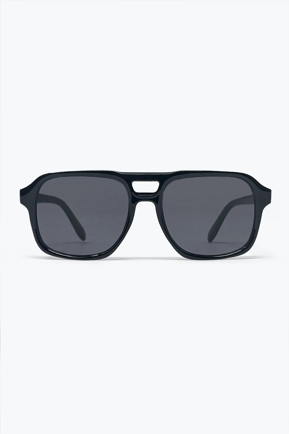 Q2 Occhiali da Sole Oversize con Lenti Quadrate e Montatura Grossa Nera