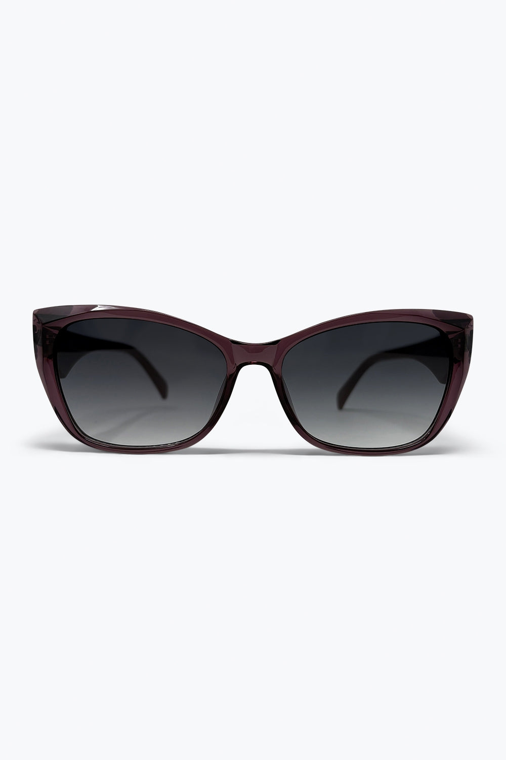 Q2 Occhiali da sole oversize con montatura a occhio di gatto e lenti sfumate bordeaux