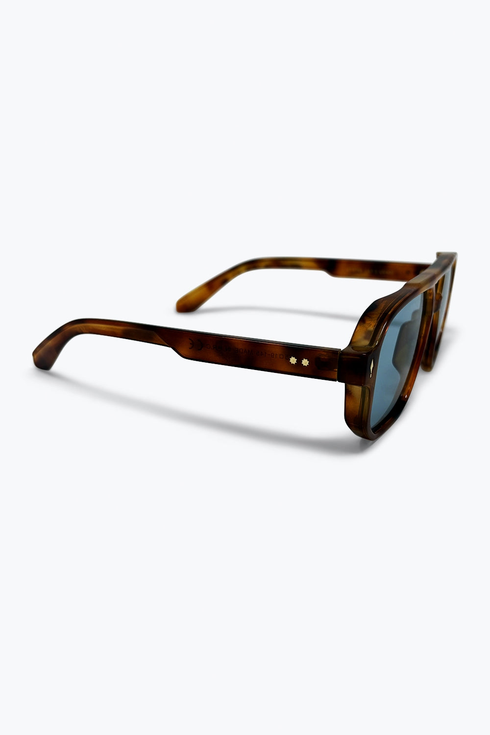 Occhiali da sole oversize con montatura aviator in acetato tartarugato marrone