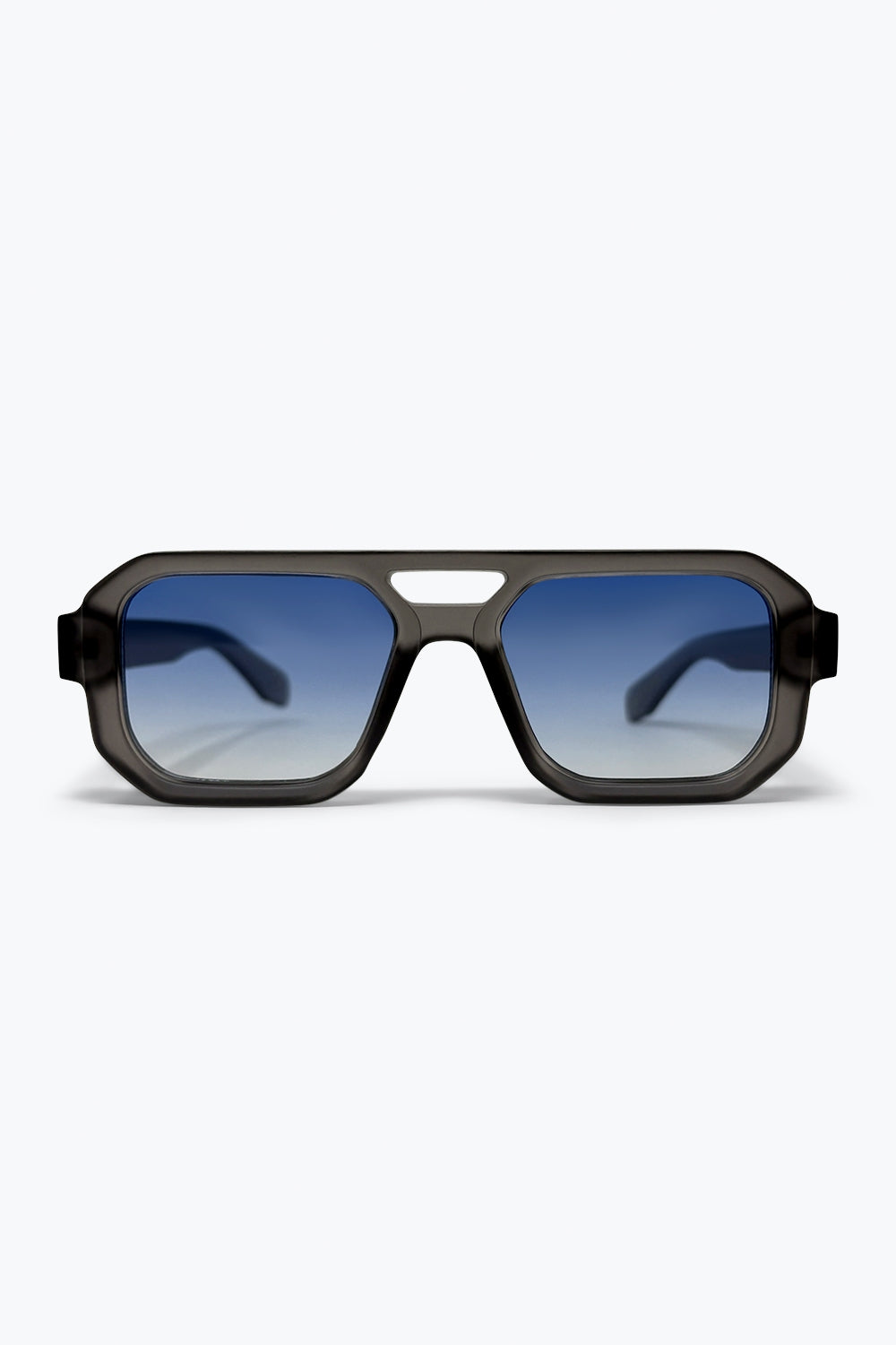 Q2 Occhiali da sole oversize con montatura quadrata a gradiente nero e bordo spesso