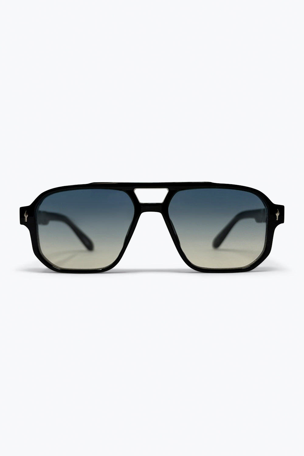 Q2 Occhiali da sole oversize con montatura quadrata e lenti sfumate nere