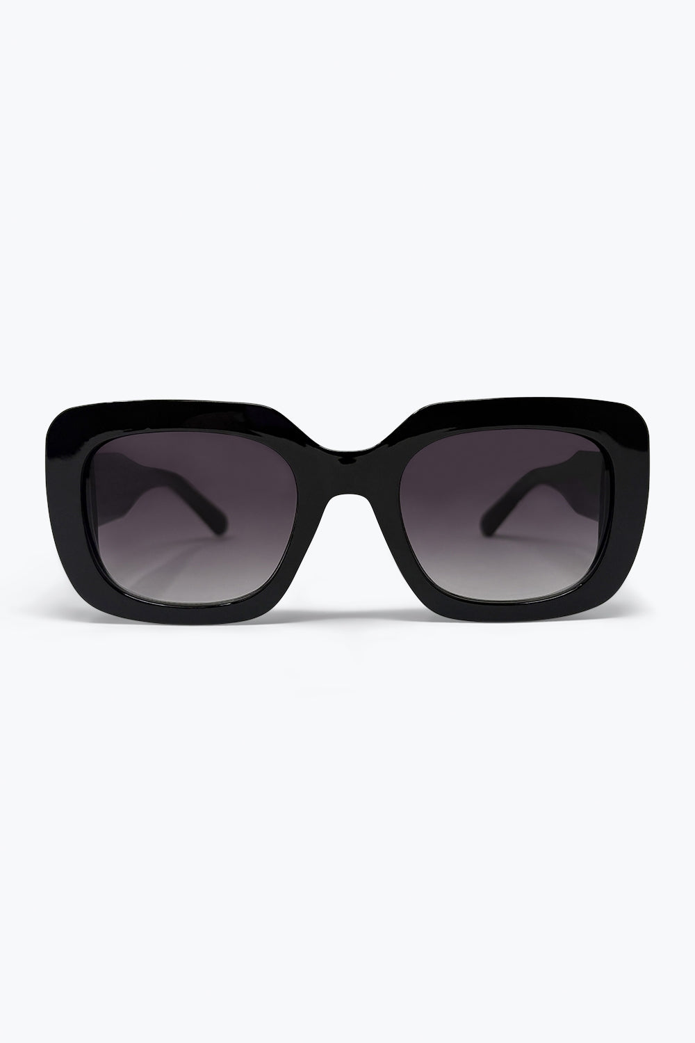 Q2 Occhiali da sole oversize con montatura quadrata spessa nera a gradiente