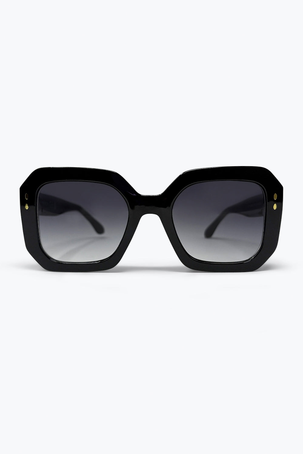Q2 Occhiali da Sole Oversize con Montatura Spessa Quadrata con Lenti Nere a Gradiente