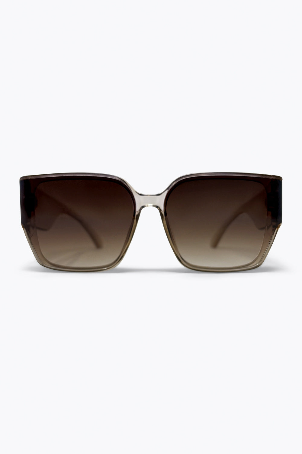 Q2 Occhiali da sole oversize in acetato con montatura quadrata sfumata marrone