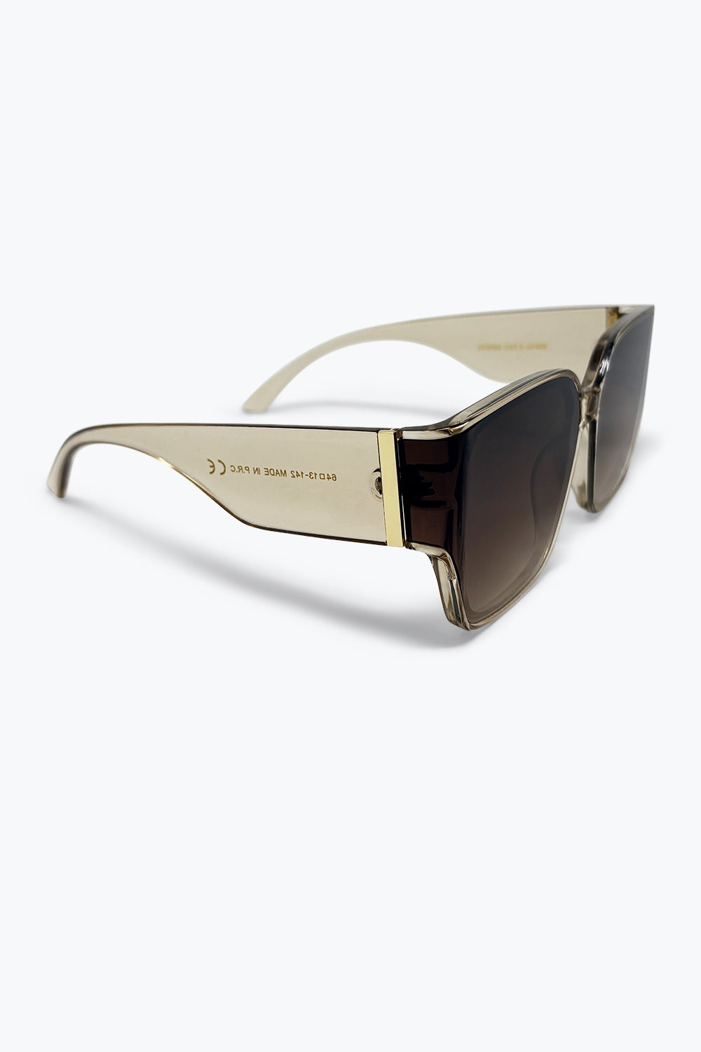 Occhiali da sole oversize in acetato con montatura quadrata sfumata marrone