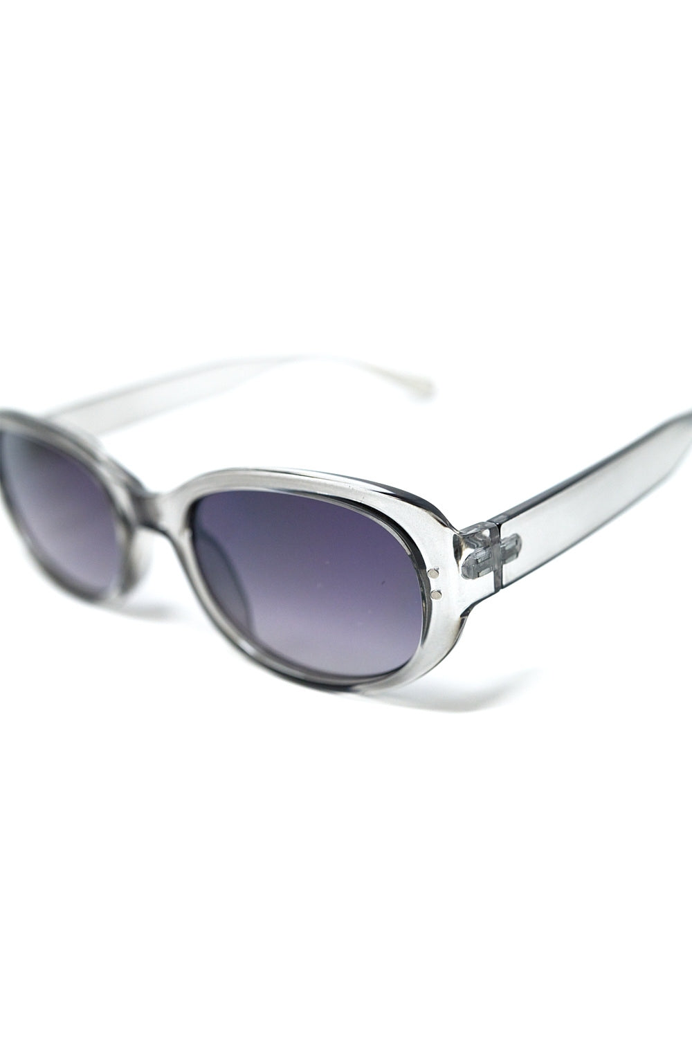 Occhiali da sole oversize ovali in acrilico grigio