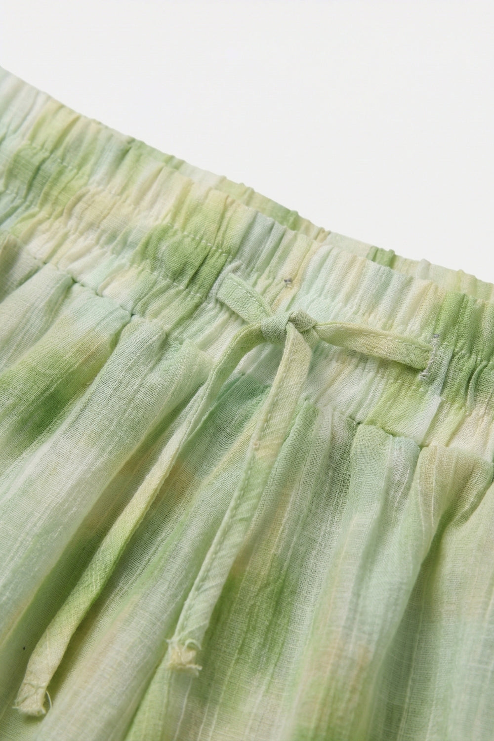 Pantaloncini Bubble Tie-Dye con vita elastica e coulisse in colore lime