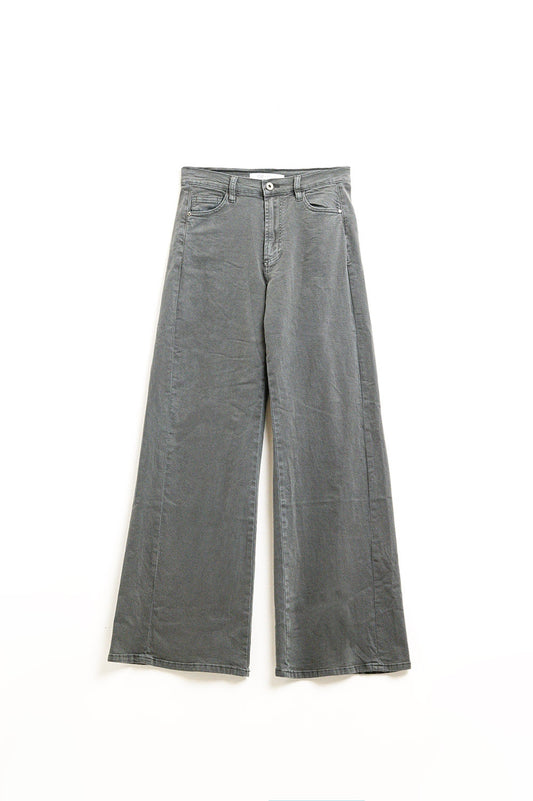 Q2 Pantaloni a gamba extra larga in grigio slavato