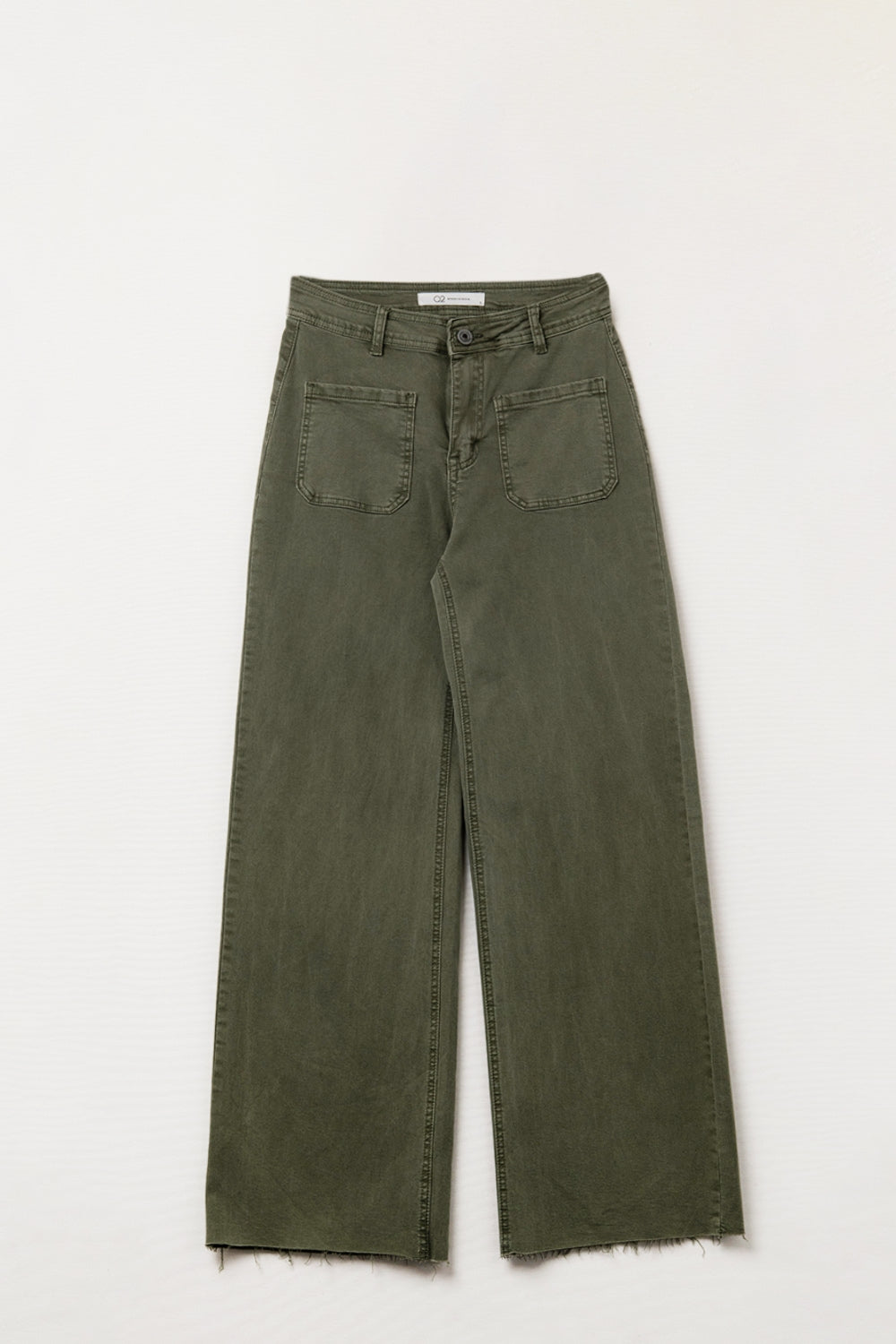 pantaloni a gamba larga con tasche anteriori in Khaki